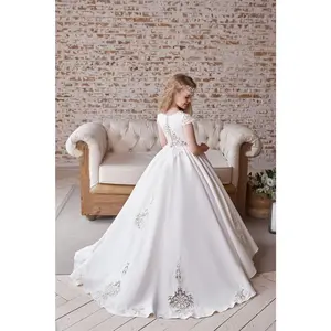Satin and Lace First Communion Flower Girl Gown AB047