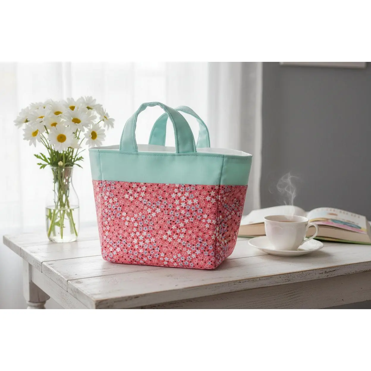 Handmade Fabric Basket with Handles - Multi-Purpose Storage
