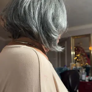 【Blowout Layered Bob】UNice Salt and Pepper Side Part Glueless Straight Bob Wig 6.5x1.5 Lace Closure Human Hair Wigs Silver Gray for Fashional Looking Beginners Friendly