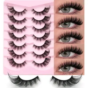 7 Pairs Natural Fluffy 3D False Eyelashes, Soft Fluffy Lashes, Durable Band, Reusable, Suitable for All Occasions, Beginner Friendly, Cat Eye Style
