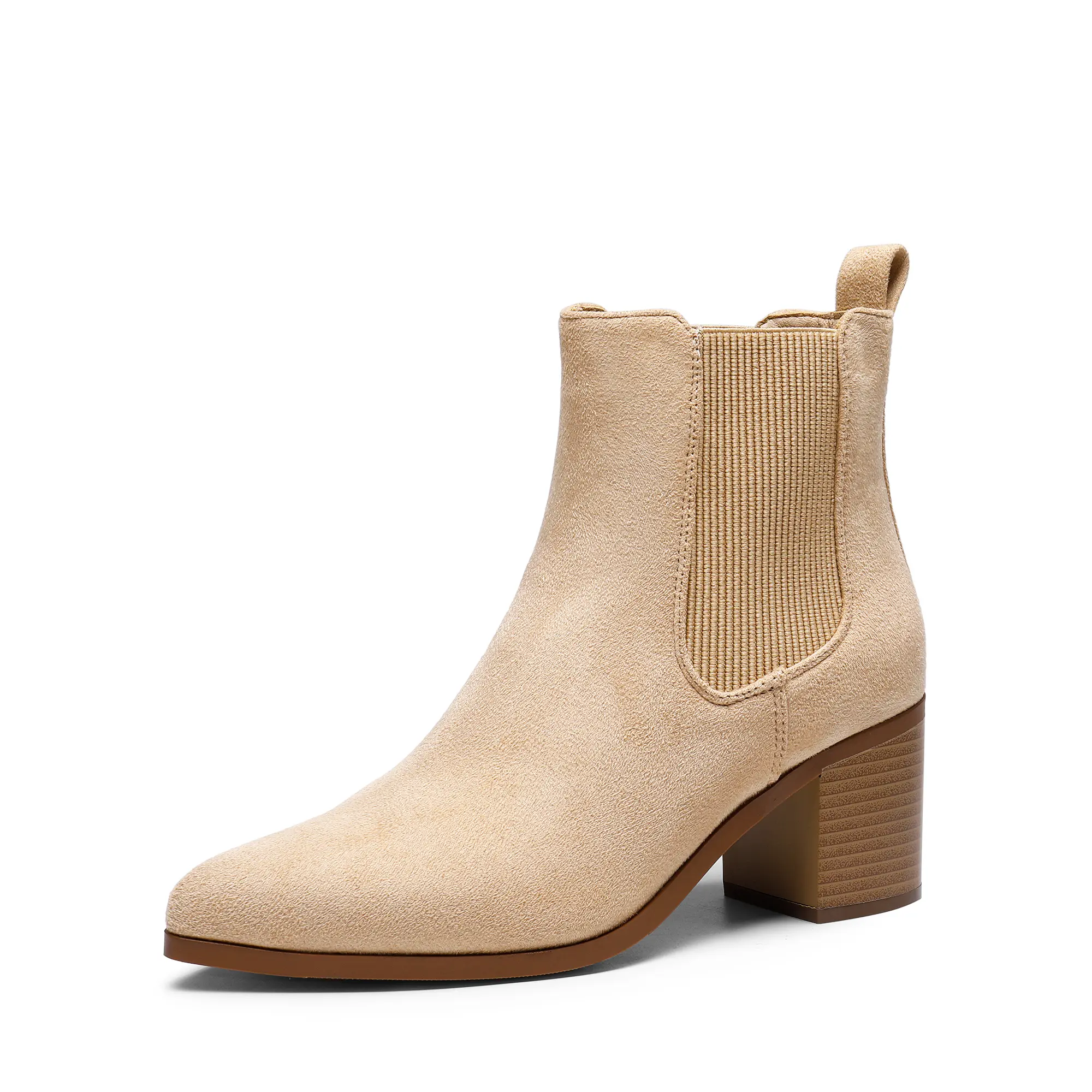 Dream Pairs Women's Classic Faux Leather Chelsea Boots, Pointed Toe Retro Ankle Booties with a 2.5" Chunky Block Heel, Footwear, Black-Pu, Casual Wear, Ankle Length, Latex Pad, Walking Shoes, Alternative Style, Stable Chunky Heel, Gore‑Easy Entry