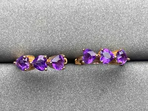 A685 Amethyst Earrings Natural Stone