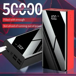 50000mAh Large Capacity Mobile Power Bank With Lighting/LED Power Display/multiple Type-C/Micro/USB Ports, Can Quickly Charge Mobile Phones/electronic Products And Other Devices, Portable Emergency Power Supply Device For Outdoor Travel, Gift