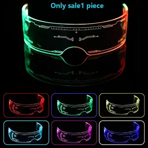 LED Glasses for Parties, Future Style Sunglasses for Adults and Kids, Multi-Color Glowing Eyewear, Halloween Gift, Fun Style, Party Accessories, Glow In The Dark