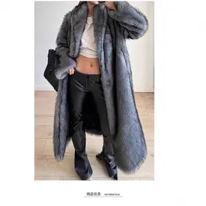 Women's Fashion European and American Autumn Winter New Fur Coat Long Women's Top Faux Fur Coat Plus Size Women's Clothing