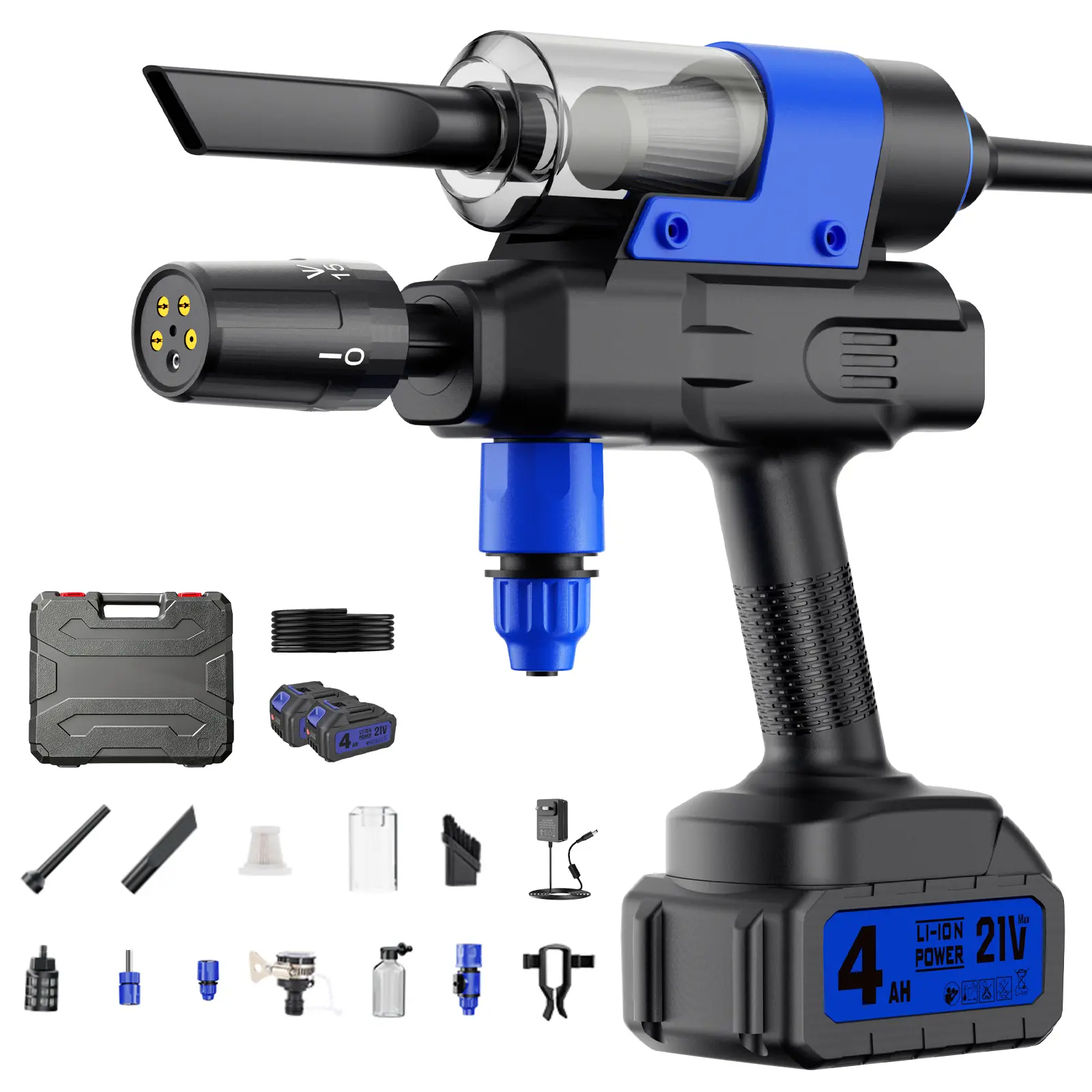 SHEKAR 3-IN-1 Spray&Blower&Vacuum Pressure Washer Cordless Portable Cleaning Tool 550W Brushl Motor 23000RPM 240L/H 16000PA Suction, 5 Spray Modes, Home Cleaning & Garden Watering