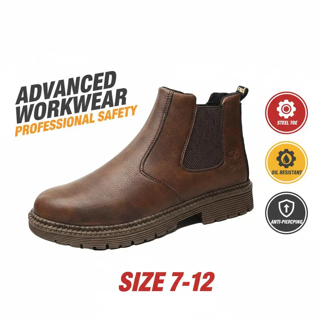 Advanced Splash-proof Smash-proof Puncture-proof Breathable Safety Shoes Unisex Chef Work Shoe Waterproof Anti-slip Durable Outdoor Comfortable for Outdoor Landscaping and Rugged Trail Hiking Offering All-Day Arch Support Men Women