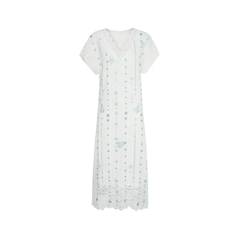 white dress with black butterflies Western Studded Black Cotton Long Sleeve Shirt main image 1