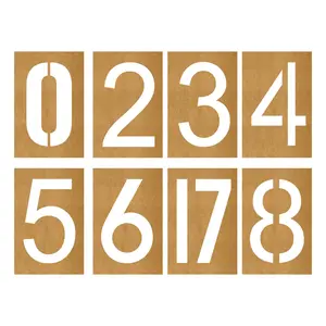 Fox Valley Paint Large Number Stencil Set- 8-Piece 32"x18" Oil Board Stencils for Concrete, Road, Factory Floor & Warehouse Marking