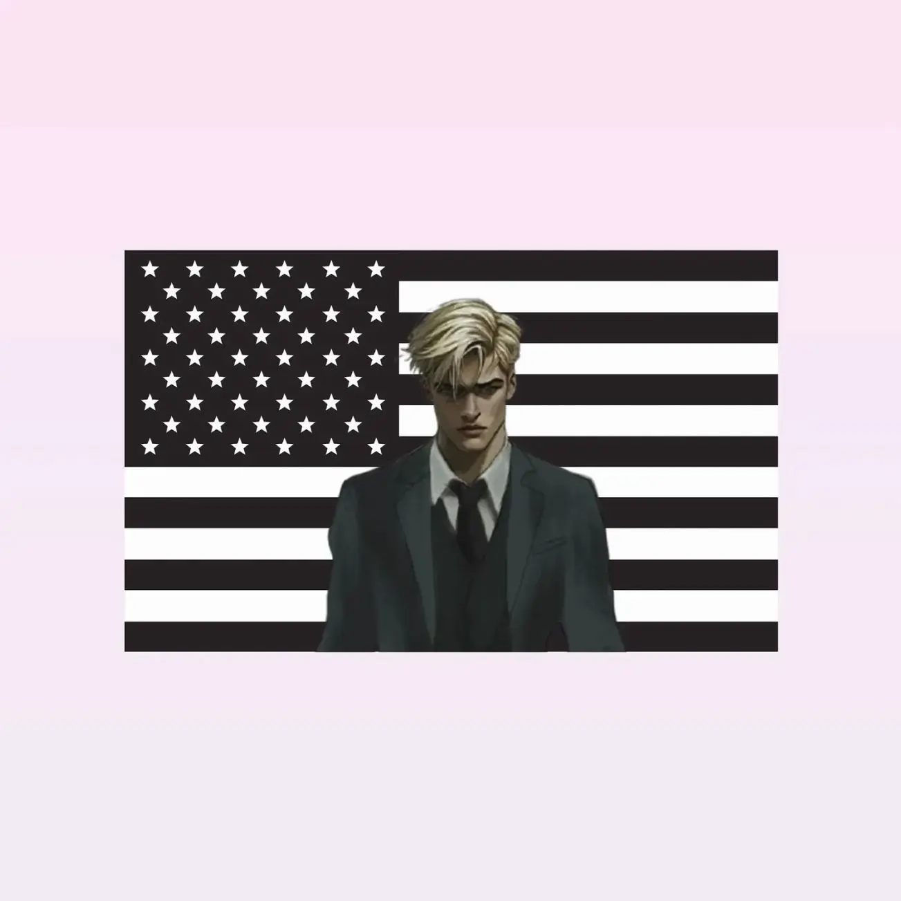 Aaron Warner Black American Flag Tapestry – Shatter Me Wall Art | Book Fan Decor | Aesthetic Black Flag | Dark Romance Gift Tapestry, Gift for Friend, Decor room