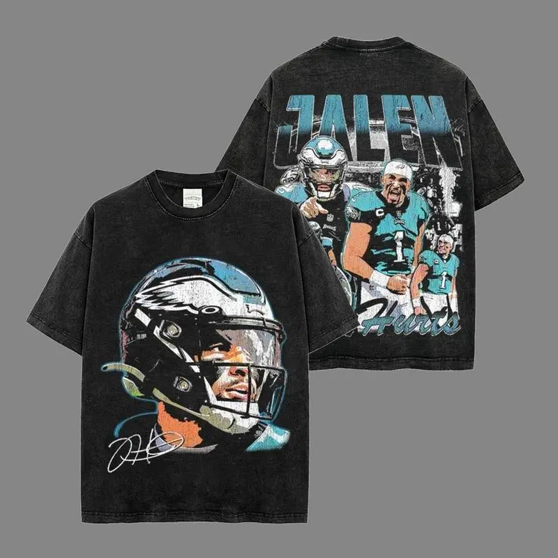 Jalen Hurts JH1 Premium Acid Washed 100% Cotton T-Shirt, Hurts So Good T-Shirt, Eagles Nation T-Shirt, Hurts So Good Nation Shirt Sunday Football Shirt, Game Day Shirt