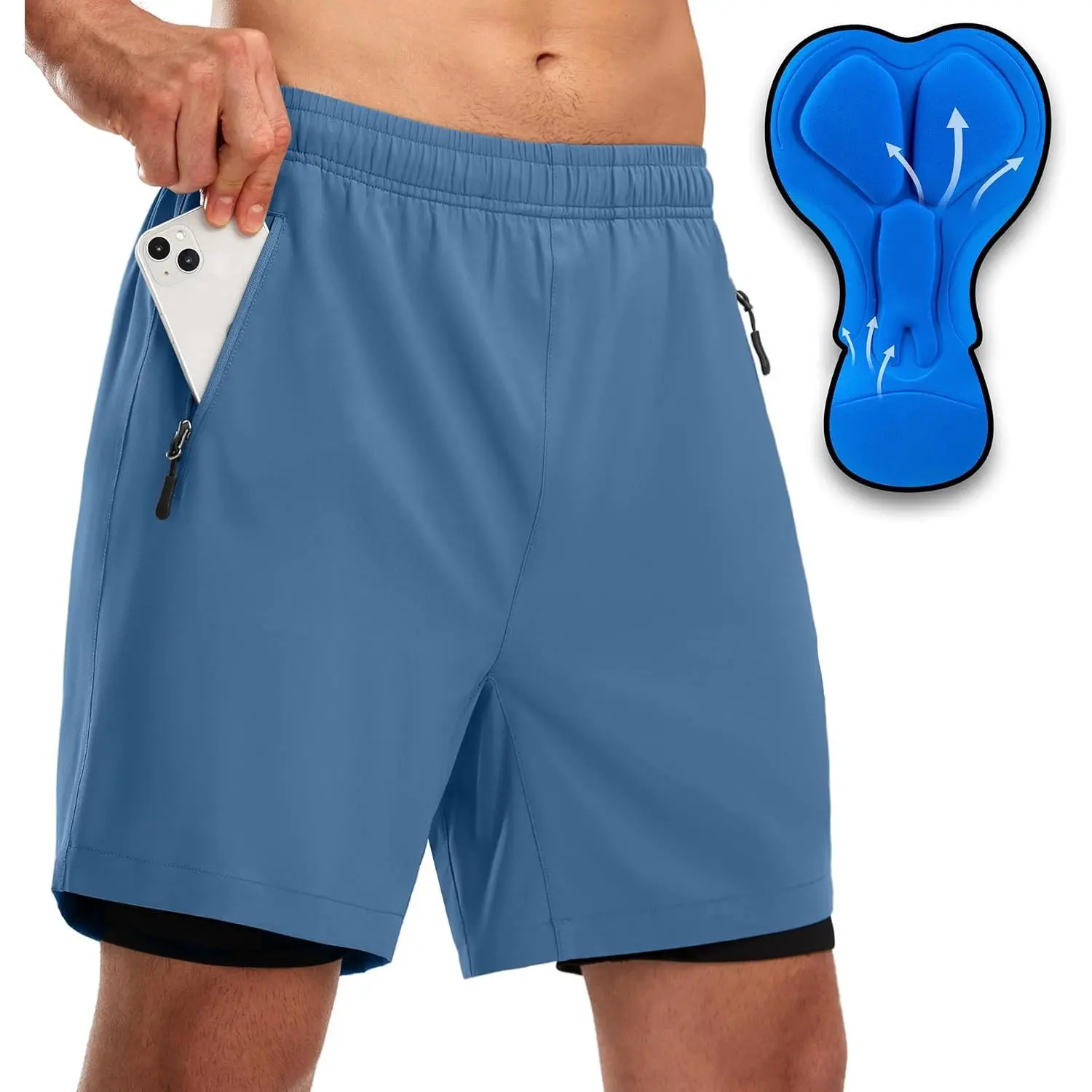 Men's Loose-Fit Mountain Bike Shorts with 3D Padding, Lightweight and Adjustable with Zipper Pockets for All-Mountain, Downhill Riding, and Enduro Racing, Male, Ergonomic, Breathable, Cross-Country Riding
