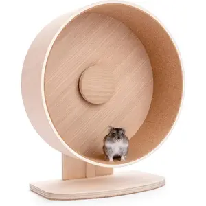 Wooden Hamster Exercise Wheel: - Silent Hamster Running Wheel for Hamsters Gerbil Mice and Other Similar-Sized Small Pets (M)