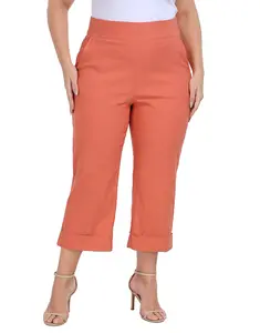 HDE Plus Size Pull On Capris for Women - Comfort Fabric, Tummy Control, Straight Leg, Breathable Rayon & Nylon, Sizes 1X-3X, Perfect for Golf & Work