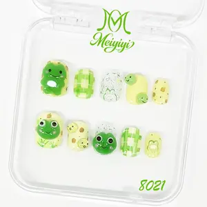 .DP.8021.Cute little green frog handmade wearable nail