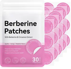 Berberine Patches – with Berberine, Pomegranate, Cinnamon & Vitamin B Complex, 8 Hours Long-Lasting Formula Support – Transdermal Wellness Patch for Men & Women – 30 Patches (1 Month Supply)