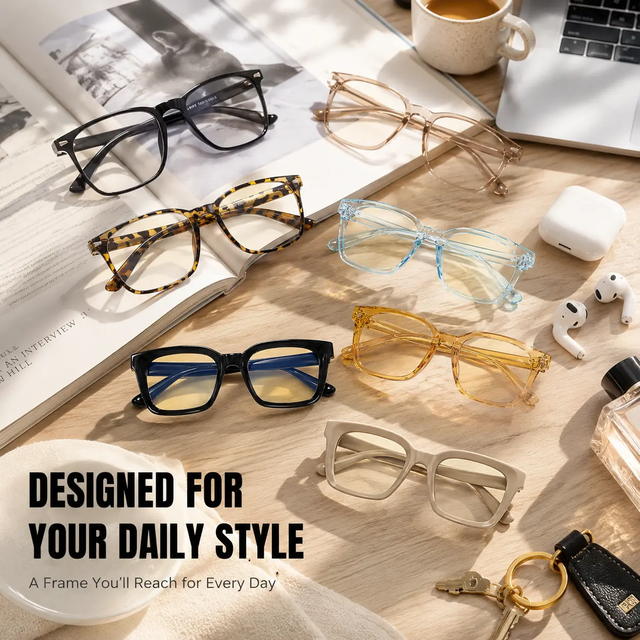 Paleshy 7 Pack Blue Light Blocking Glasses for Women – Lightweight Fashion Eyewear Set with Multiple Frame Colors for Computer, Office & Daily Use