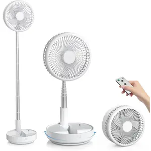 X8 Portable Fan, Cordless 7200mAh  Operated Oscillating Fan, USB Rechargeable Desk Floor Fan with Remote, Foldable Telescopic Fan for  Bedroom Sleeping Office Camping Travel (White)