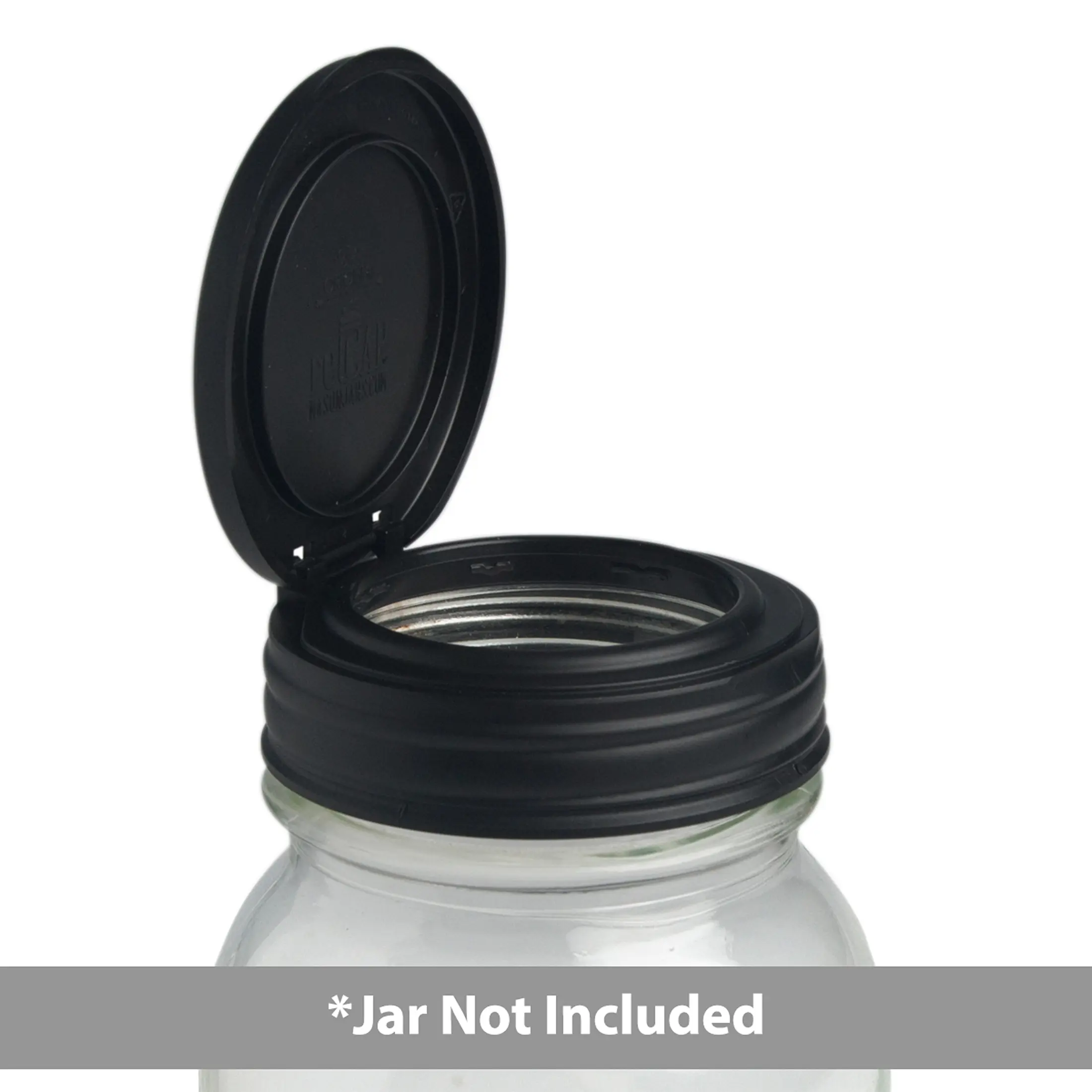 ReCAP® Regular-Mouth Mason Jar Flip Lid — Black (Single Lid)