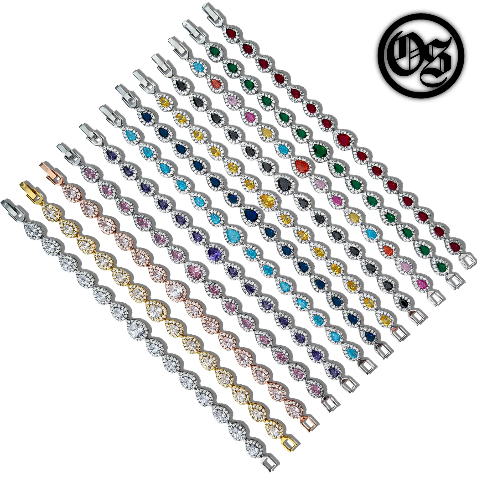OTHERSIDE Teardrop Bracelets - Silver, Gold, Rose Gold, Pink, Purple, Sky Blue, Dark Blue, Black, Multicolor, Yellow, Red, Green