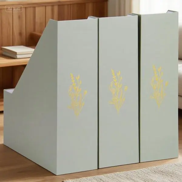 3-Piece Foldable Desk Organizer Set - Desk Storage Space Saver for Letter Size Magazines, Books, Binders - Durable Home & Office Mini Basket Paperwork Storage Solution, Three Pieces