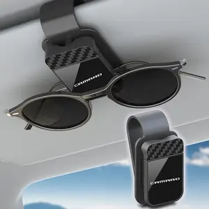 Chevrolet Camaro Accessories, Eyeglass Holder & Sunscreen Case, Mirror-Shaped Design, Carbon Fiber Texture, Durable Storage Solution, Car Console Organizer, Car Interior Organizer