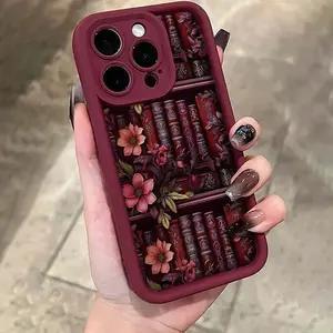 Floral Flower & Book Pattern Phone Case, Anti-drop Protection Decorative Phone Protector Cover, Phone Accessories Compatible with iPhone 6 7 8 X 11 12 13 14 15 Pro Max, Casing
