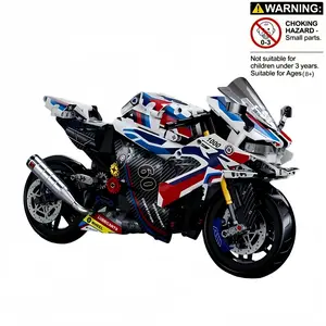 Tech Mechanical Building Blocks Motorcycle 1:8 Scale Race Car Model, High Difficulty Assembly Toy, Desktop Decor, Collectible, Birthday Gift