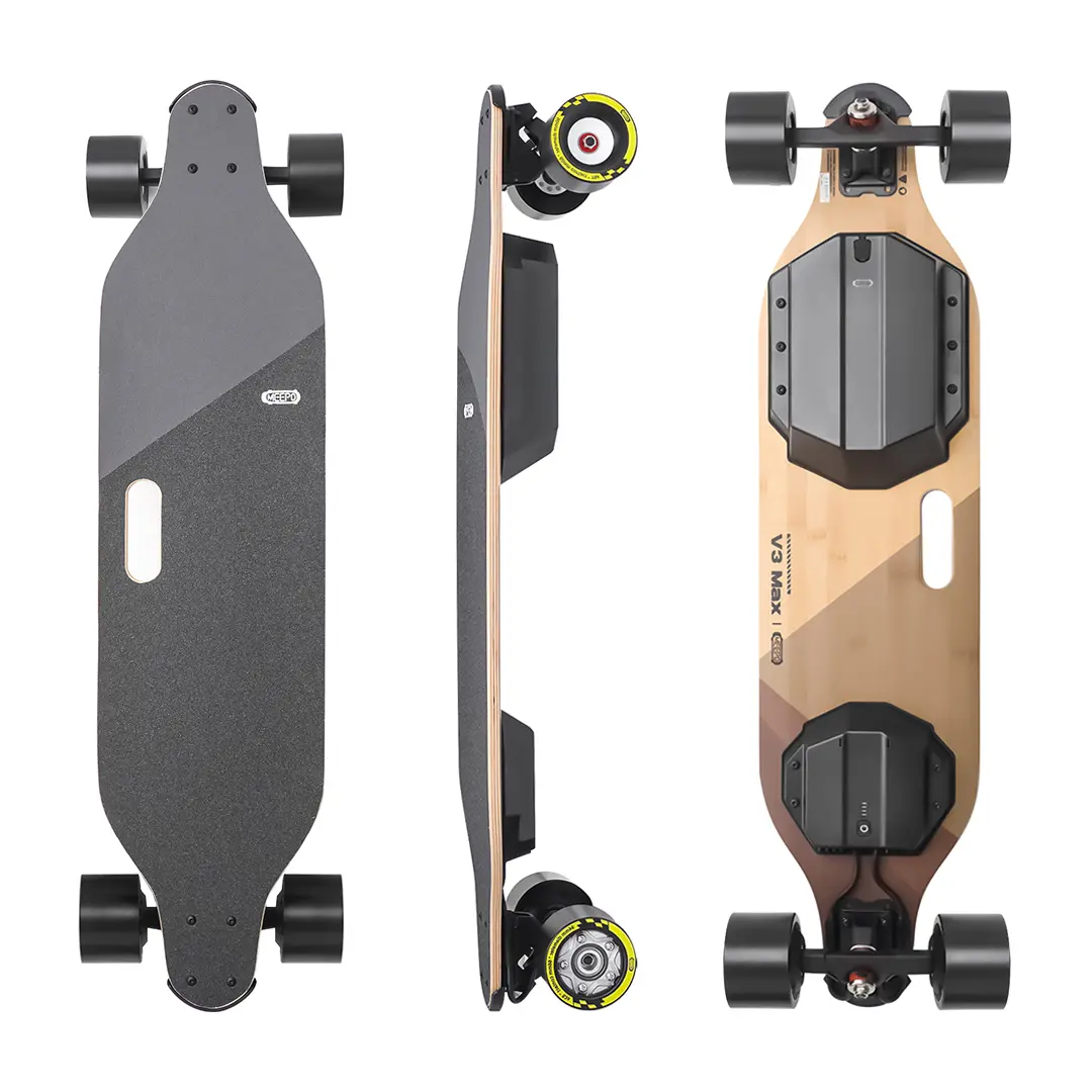 MEEPO V3 MAX Electric Scooter with Remote Control, 45kph Speed, 40km Range, 8-Layer Maple Wood + 1-Layer Bamboo Pattern Deck, Compact Lightweight for Daily Commute (Skateboarding & Casterboards), High Speed Scooter, 45 Kph Speed