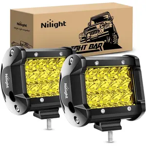 Nilight LED Light Bar 2Pcs 4 Inch 36W Yellow Flood Spot Combo Triple Row Driving Lamp Roof Bumper Off Road LED Work Lights Pods for Van Camper Wagon Car Pickup Golf Cart ATV UTV SUV Truck Boat 4x4 dealsforyoudays
