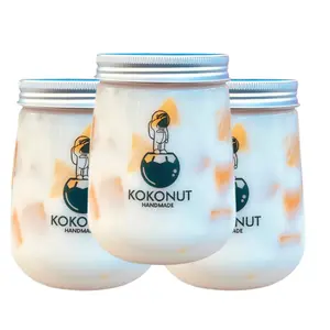 Case of 3 - KOKONUT Coconut Pudding Fruity Peach Flavor, 12oz, Dairy-Free, Gluten-Free Snack Dessert Sweet Jelly