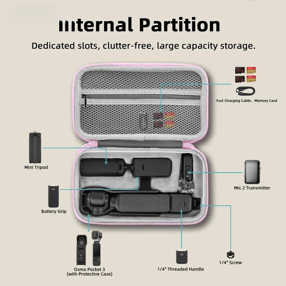 Portable Storage Case for DJI Osmo Pocket 3, 1pc Shockproof Scratch-Resistant Handbag with Wrist Strap, Outdoors Travel Accessories, Camera Zipper Bag