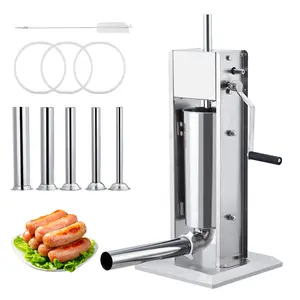 【GARVEE】10L/22lb Manual Sausage Stuffer, Stainless Steel Meat Filler with Dual Speed & 5 Tubes, Air Release Valves for Home, Shop & Restaurant