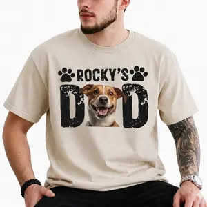 Custom Dog Dad Shirt, Custom Pet Photo Shirt, Dog Dad Gift, Personalized Dog Name Photo, Animal Lover Shirt, Gift For Dog Lover, Fathers Day Gift, Dad Shirt, Dad T-Shirt, New Dad Shirt, Daddy Shirt, Birthday Gift Dad Tee