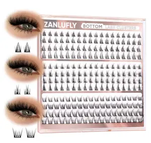 ZANLUFLY Natural Lower Lashes DIY Cluster Eyelash Extension - Wispy Bottom Lash Clusters 5-8MM, 3 Styles