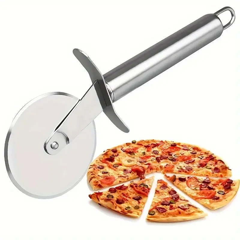 1pc Stainless Steel Manual Pizza Cutter Wheel - Kitchenware, Kitchen Gadgets, Durable, Precision Cutting with Easy-Grip Handle, No Electricity Required