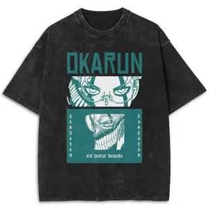 Vintage Ken Takakura Dandadan Anime Acld Washed Oversize T-Shirt, Dandadan Y2K Shirt, Japanese Animation Tee, Anime Casual Cotton Shirt V85