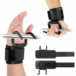 GearUP Depot Weight Lifting Hooks (Pair) - Heavy Duty Lifting Wrist Straps, Hand Grip Support for Deadlifts, Pull Ups, Shrugs, Weightlifting Hooks Gym Gloves for Men anda Women
