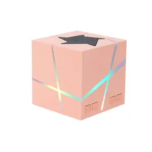 Mini Bluetooth Speaker Dual Tandem Stereo 4H Battery Starry Design HIFI Bass Portable Cube Tech