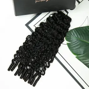Daydream Hair Human Crochet Hair Burmese Curly Miracle Knotless Crochet Hair Afro Kinky Curly Crochet Human Hair Extensions 18" 1 Pac Strands Water wave