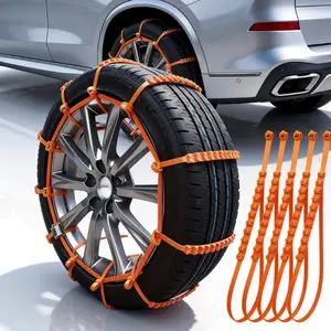 20PCS Universal Anti-Skid Tire Chains for Snow & Mud Adjustable Emergency Traction Straps for Car SUV Truck Winter Safety Kit