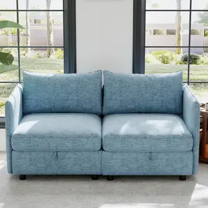 [SOIYELIFE] Love Seat Couches, 2 Seater Loveseat Mid Century Modern Sofa Couch With Storage for Small Spaces, Living Room, Dorm, Bedroom cofy  sofa