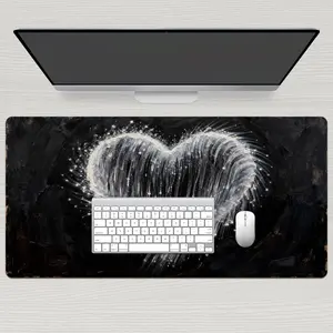 LIVEKEY Love Glow Pattern Gaming Mousepad - XXL Custom-Shaped Mouse Pad (26x21cm), Non-Slip Base, Stitched Edges, High-Density Surface for Precision Control, Custom-Shaped Mouse Pads