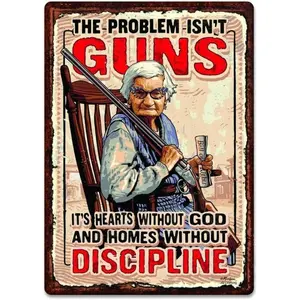 The Problem Isn't Guns Aluminum Signs, Retro Design Aluminum Signs Wall Art, Thick Aluminum Print Poster Wall Decoration for Home Decor, Home Decor Products