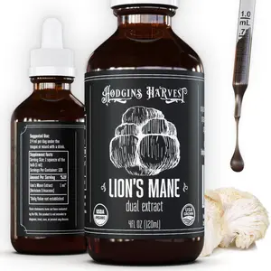 Hodgins Harvest - Organic Lion's Mane Fruiting Body Extract Tincture - Mushroom Supplement for Brain Health and Mental Focus - Dual Extract Formula - Extra Concentrated