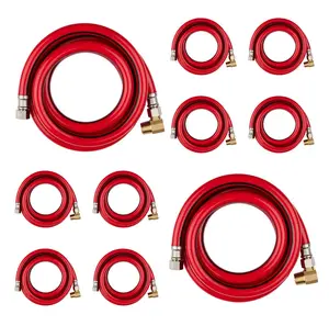 6ft Universal Dishwasher Hose, with Brass Elbow, Red PVC