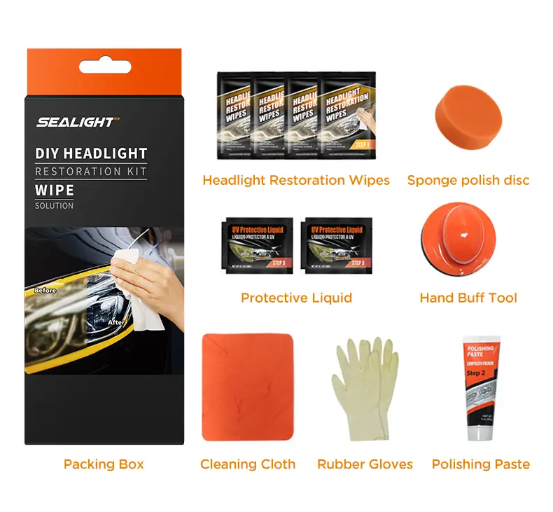 SEALIGHT Car Headlight Restoration and Polishing Repair Kit for Clearer Professional DIY Brighter Headlights Enhance Clarity and Visibility #springt