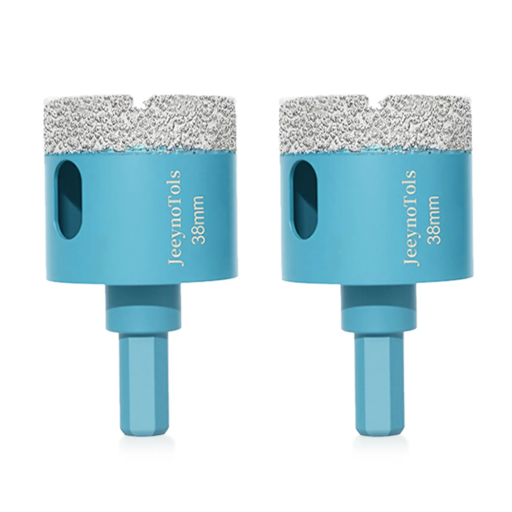 2pcs/Pack 1-1/2"(38mm) Dry Diamond Core Drill Bit - Diamond Hole Saw Tile Core Drill Bit With Triangle Shank For Porcelain Tiles, Stoneware, Ceramic, Marble, Granite, Hole Saw Drill Bit, Tile Drill Bits, Dry Tile Bit, Diamond Drill
