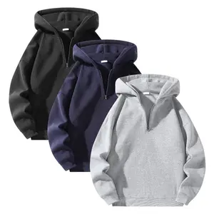 Multiple Pack Men's Fashion Casual Solid Color Hoodie with Pocket, Suitable for Autumn and Winter, Zipper Closure, Gift for Husband, Unisex Style