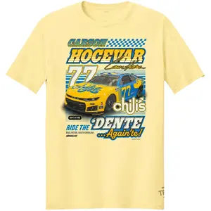 Comfort Colors Carson Hocevar 77 T-Shirt, Chili’s Racing Team Graphic Tee, Stock Car Racing Fan Shirt, Vintage Motorsport Aesthetic Unisex Yellow Cotton Tee Gift